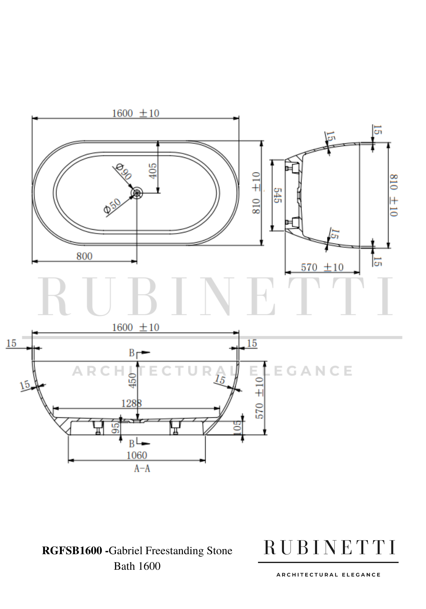 Gabriel Stone Freestanding Bath