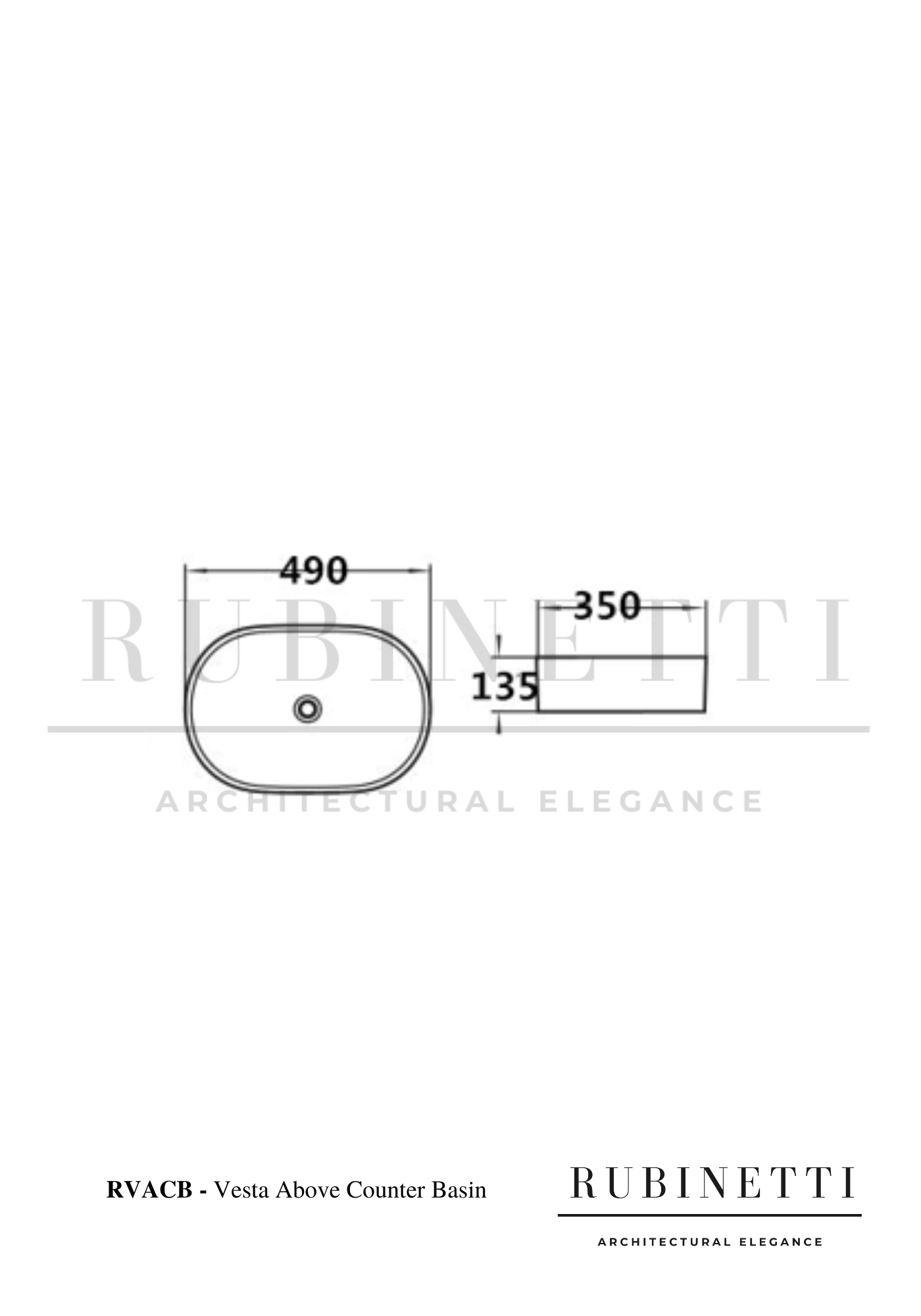 Vesta Above Counter Basin