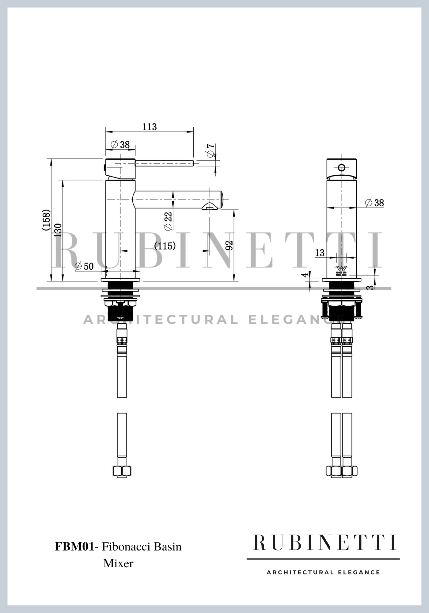 FBM01 Fibonacci Basin Mixer
