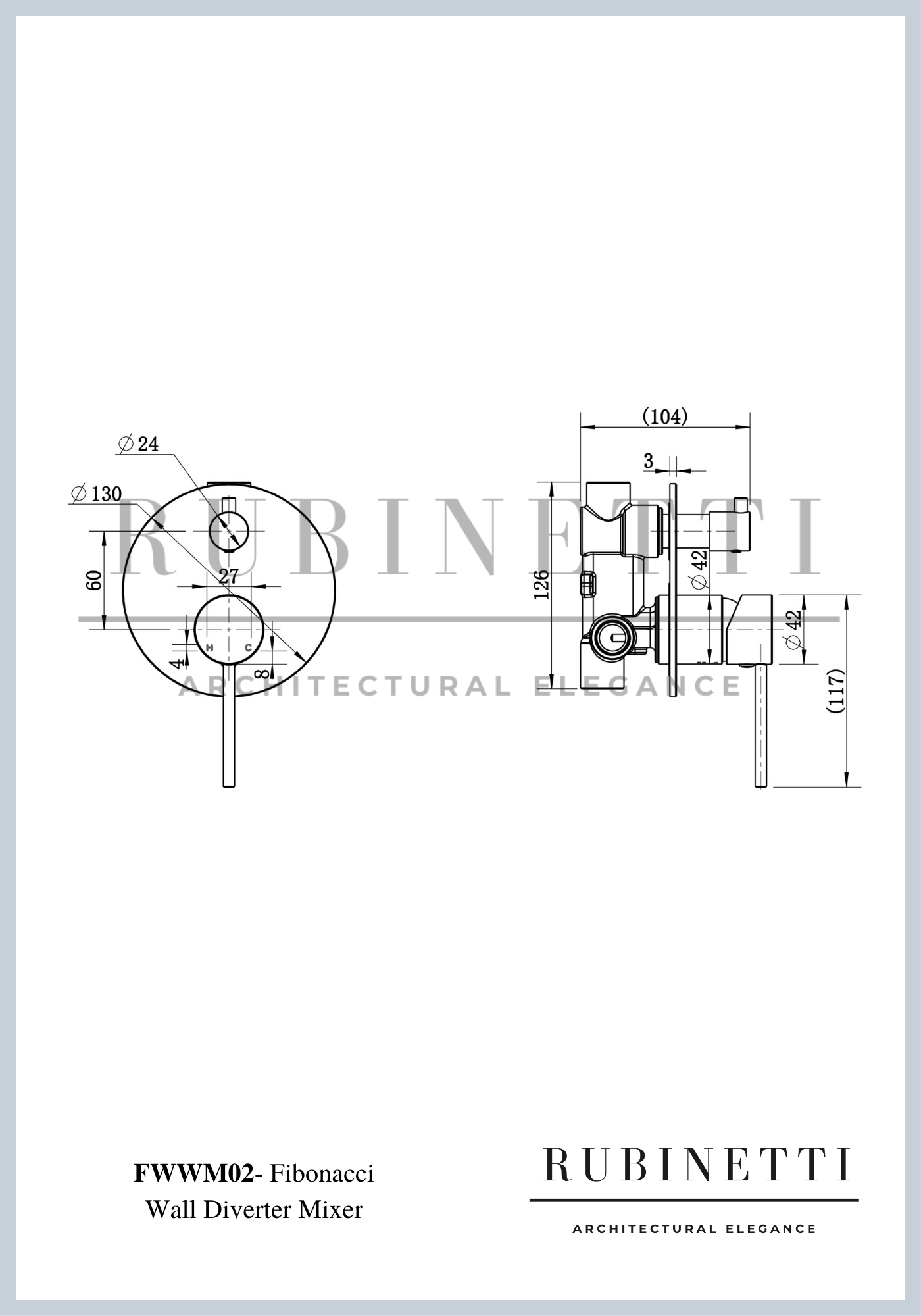 FWM02 Fibonacci Wall Diverter Mixer