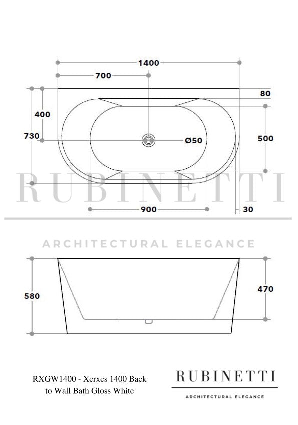 Xerxes Back to Wall Bath