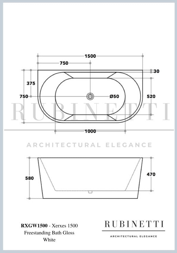 Xerxes Back to Wall Bath