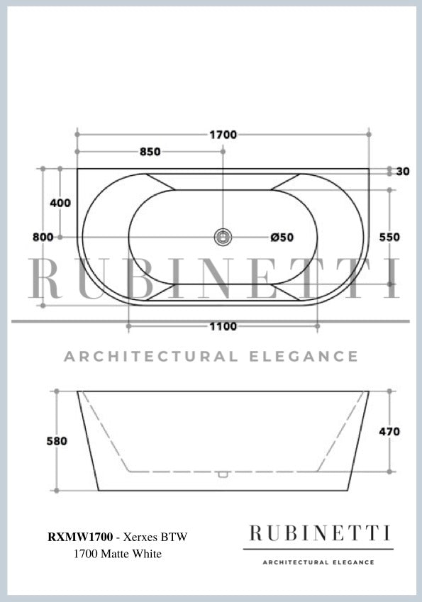 Xerxes Back to Wall Bath