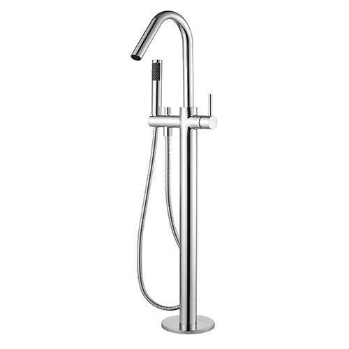 Fibonacci Freestanding Bath Mixer & Hand Shower - Chrome