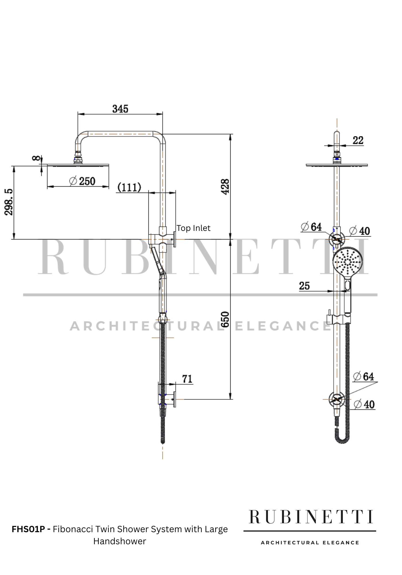Twin Shower System- Large Hand Shower