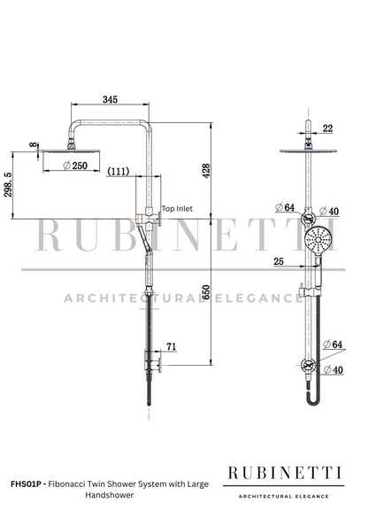 Twin Shower System- Large Hand Shower