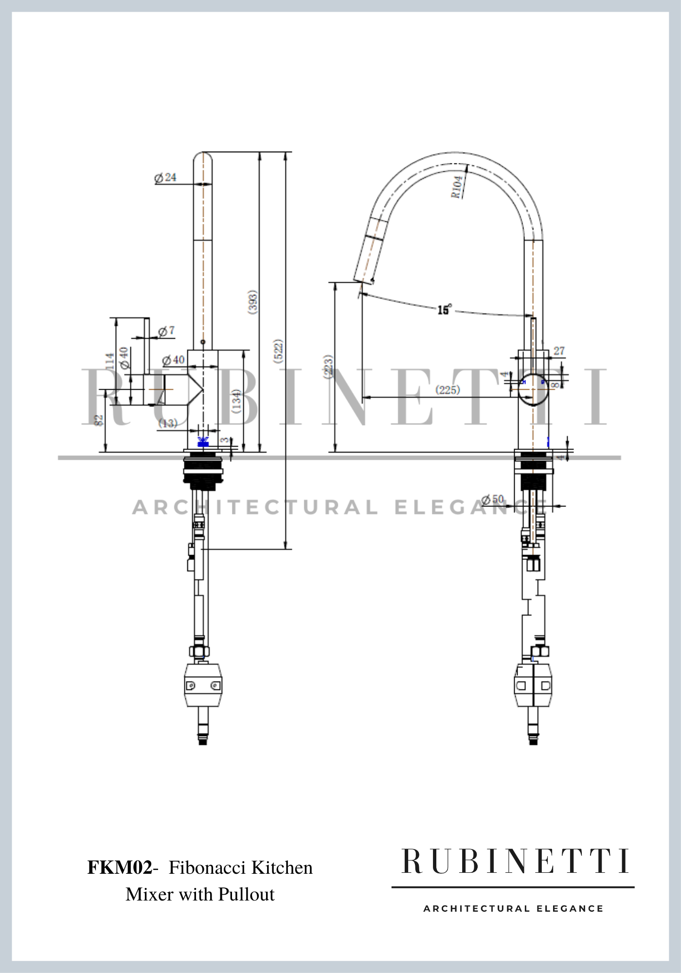 FKM02 Fibonacci Kitchen Mixer with Pullout