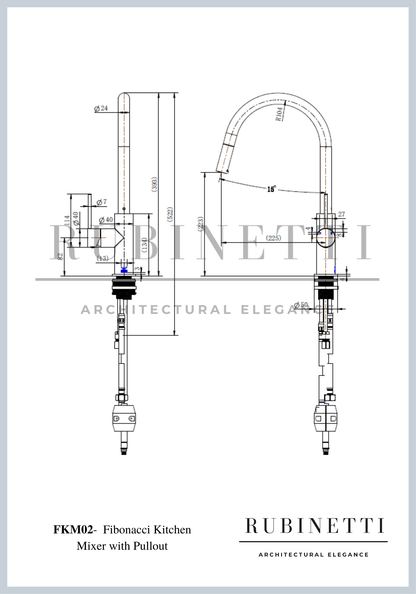 FKM02 Fibonacci Kitchen Mixer with Pullout